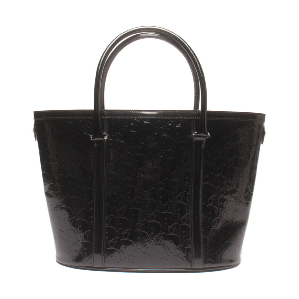 Christian Dior Diorissimo Trotter Tote Bag black embossed leather